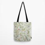 Floral Garden Climbing Vines and Chinoiserie Birds on mint Tote Bag Gallery Image 2
