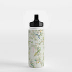 Floral Garden Climbing Vines and Chinoiserie Birds on mint Water Bottle Gallery Image 2