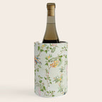 Floral Garden Climbing Vines and Chinoiserie Birds on mint Wine Chiller Gallery Image 1