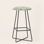 Floral Garden Climbing Vines and Chinoiserie Birds on mint Stool Gallery Image 1