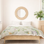 Floral Garden Climbing Vines and Chinoiserie Birds on mint Duvet Cover Gallery Image 3