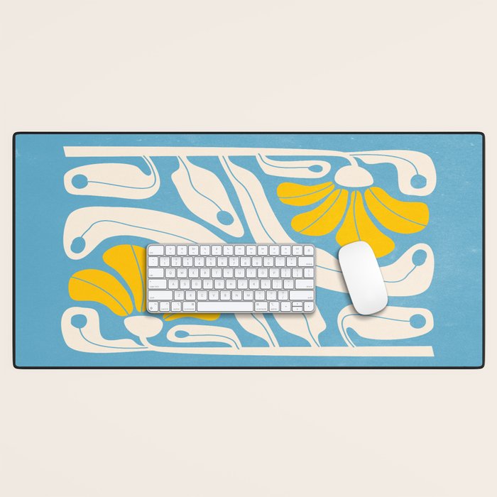 Iceberg & Golden Poppy: Les Fleurs | Flower Market Color Series 03 Desk Mat Gallery Image 1