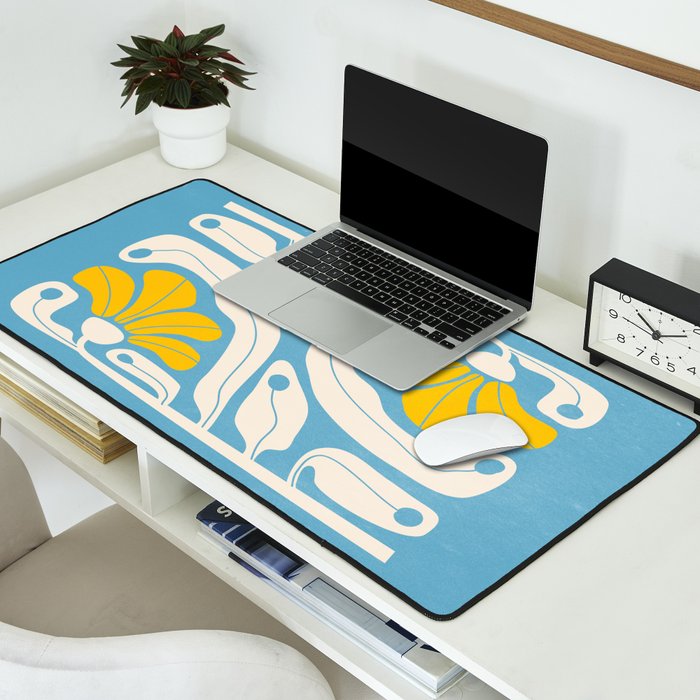 Iceberg & Golden Poppy: Les Fleurs | Flower Market Color Series 03 Desk Mat Gallery Image 2