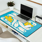 Iceberg & Golden Poppy: Les Fleurs | Flower Market Color Series 03 Desk Mat Gallery Image 2