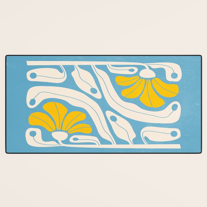 Iceberg & Golden Poppy: Les Fleurs | Flower Market Color Series 03 Desk Mat Gallery Image 3