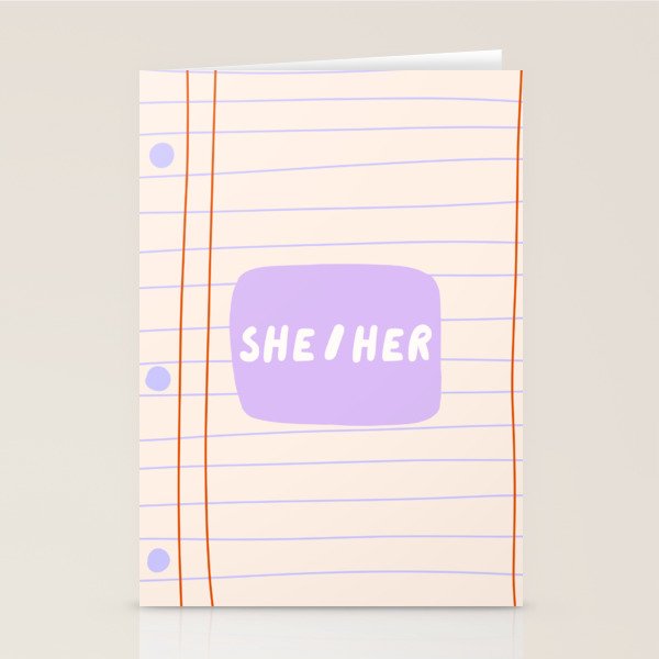 She/Her - pronoun badge  Stationery Card Gallery Image 2