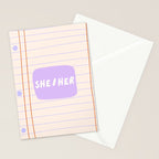 She/Her - pronoun badge  Stationery Card Gallery Image 2