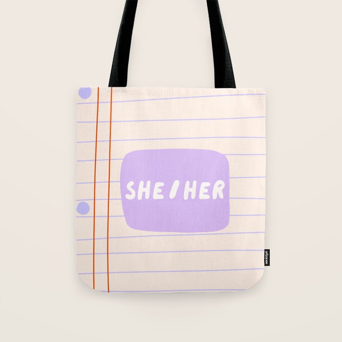 She/Her - pronoun badge  Tote Bag Gallery Image 1