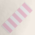 Pink & White Vertical Stripes Yoga Mat Gallery Image 1