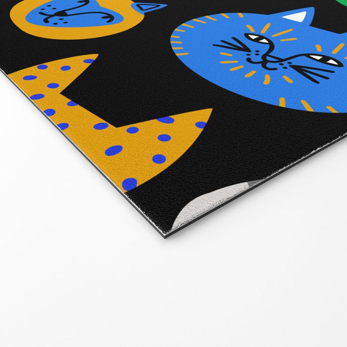 Funny colorful cat cartoon pattern Welcome Mat Gallery Image 2