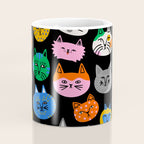 Funny colorful cat cartoon pattern Coffee Mug Gallery Image 4