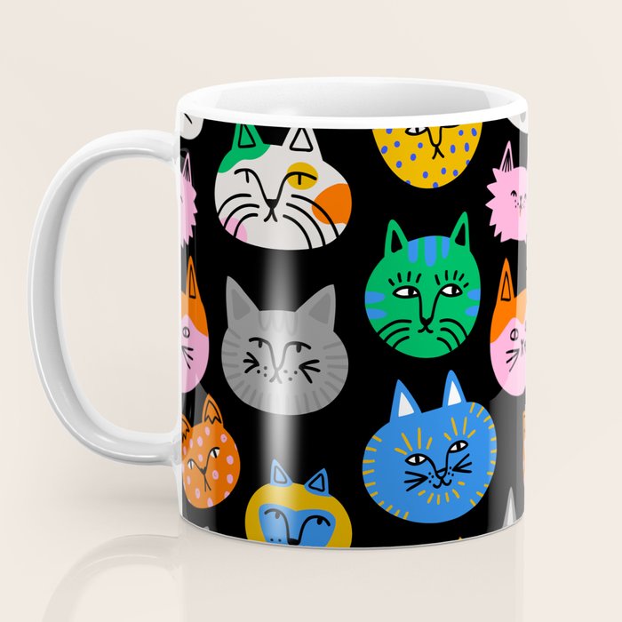 Funny colorful cat cartoon pattern Coffee Mug Gallery Image 3