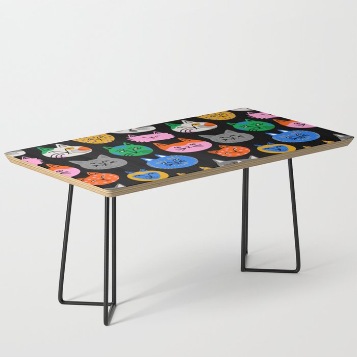 Funny colorful cat cartoon pattern Coffee Table Gallery Image 1
