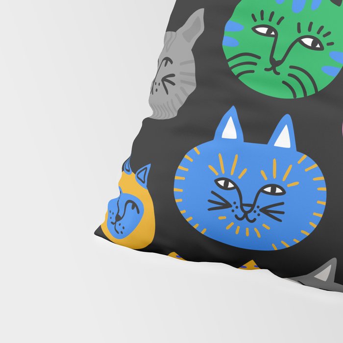 Funny colorful cat cartoon pattern Pillow Sham Gallery Image 4