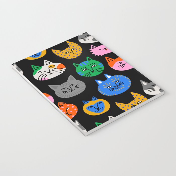 Funny colorful cat cartoon pattern Notebook Gallery Image 3