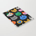 Funny colorful cat cartoon pattern Notebook Gallery Image 3