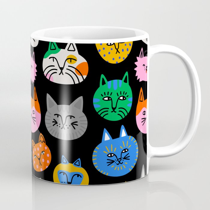 Funny colorful cat cartoon pattern Coffee Mug Gallery Image 1