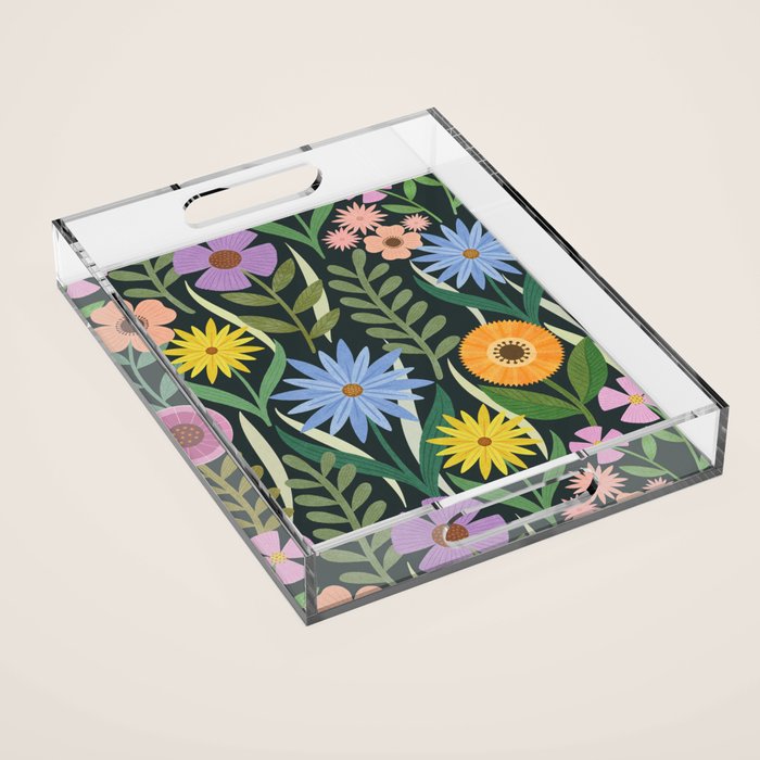 Wildflower Garden - Dark Acrylic Tray Gallery Image 1