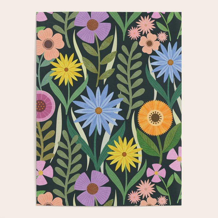 Wildflower Garden - Dark Poster Gallery Image 4