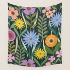 Wildflower Garden - Dark Wall Tapestry Gallery Image 4