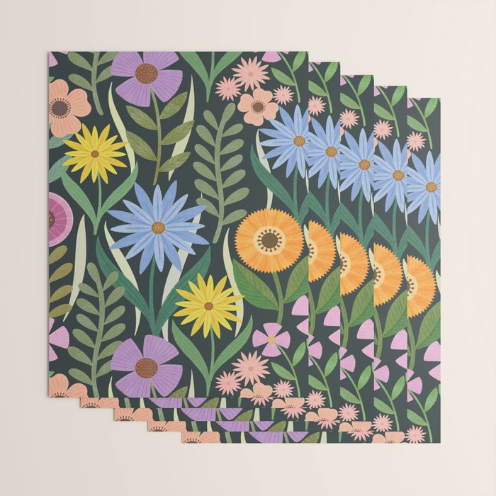 Wildflower Garden - Dark Wrapping Paper Gallery Image 3