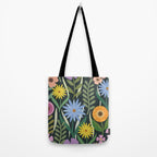 Wildflower Garden - Dark Tote Bag Gallery Image 2
