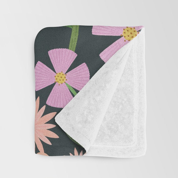 Wildflower Garden - Dark Throw Blanket Gallery Image 3