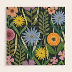 Wildflower Garden - Dark Wood Wall Art Gallery Image 1