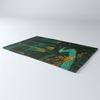 Magical Dark Fantasy Forest Woodblock Rug Gallery Image 3