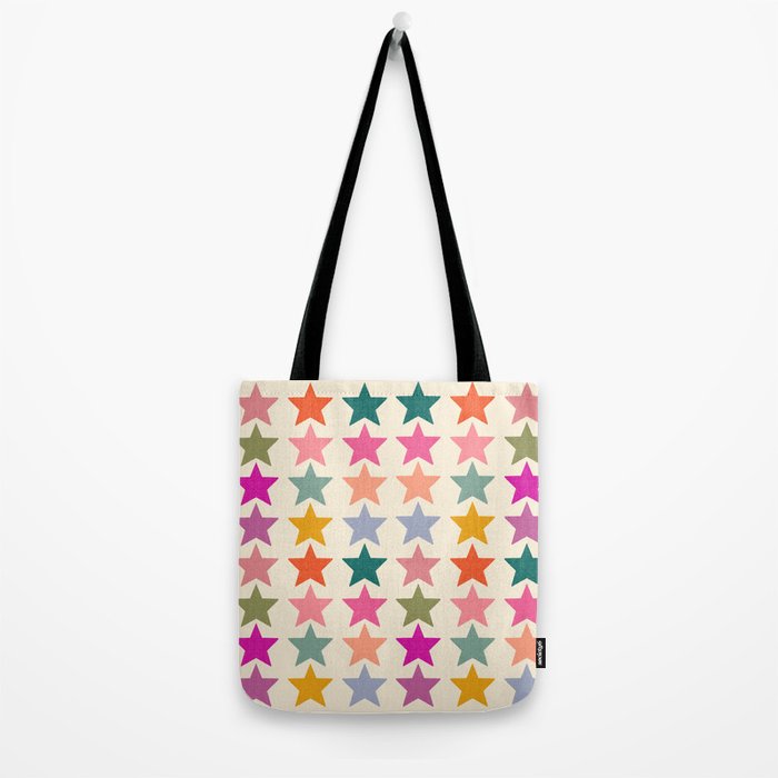 Retro Colorful Stars Tote Bag Gallery Image 2