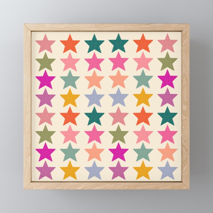 Retro Colorful Stars Mini Art Print Gallery Image 1