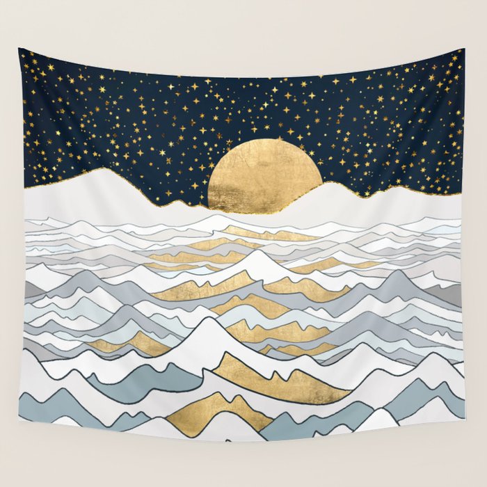 Golden Ocean Wall Tapestry Gallery Image 4