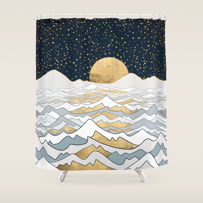 Golden Ocean Shower Curtain Gallery Image 1