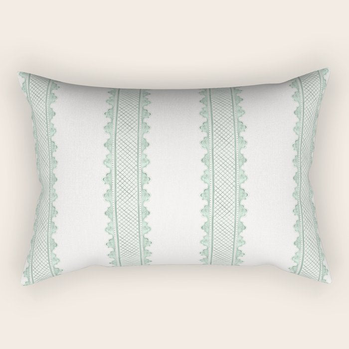 Clarabelle Stripe I Emerald Rectangular Pillow Gallery Image 2