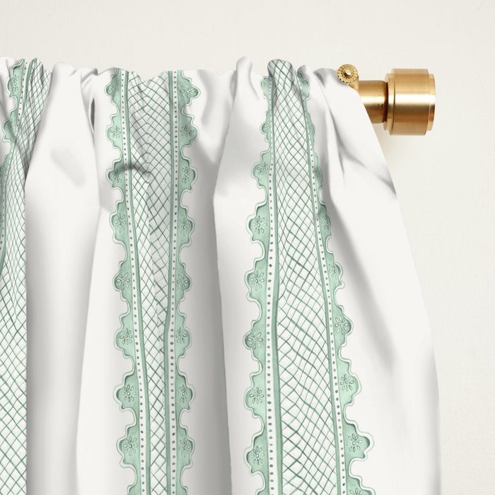 Clarabelle Stripe I Emerald Window Curtain Gallery Image 2