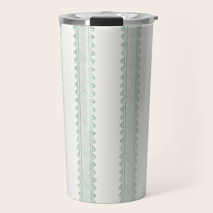 Clarabelle Stripe I Emerald Travel Mug Gallery Image 1