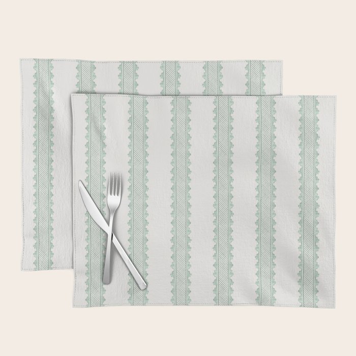 Clarabelle Stripe I Emerald Placemat Gallery Image 1