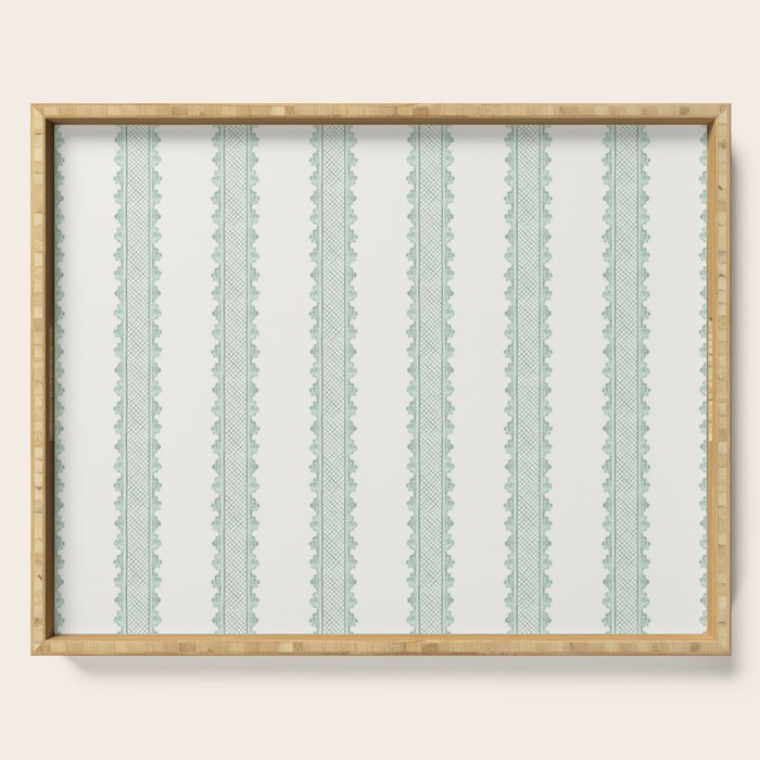 Clarabelle Stripe I Emerald Serving Tray Gallery Image 1