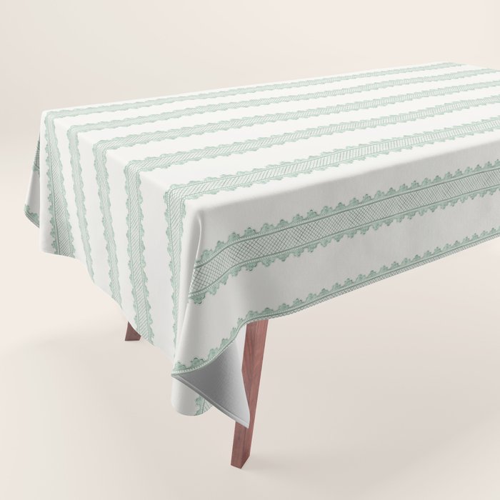 Clarabelle Stripe I Emerald Tablecloth Gallery Image 1