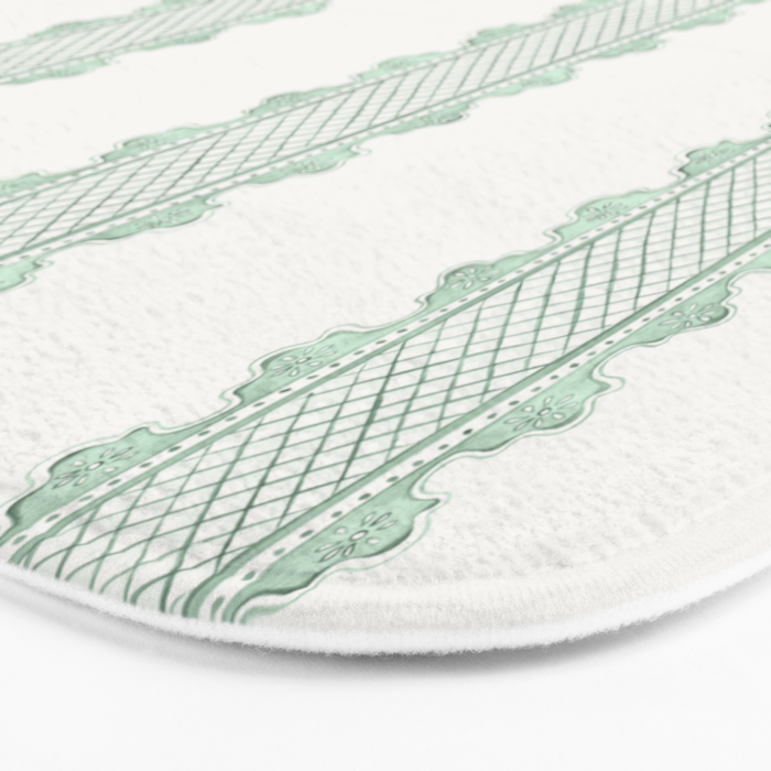Clarabelle Stripe I Emerald Bath Mat Gallery Image 3
