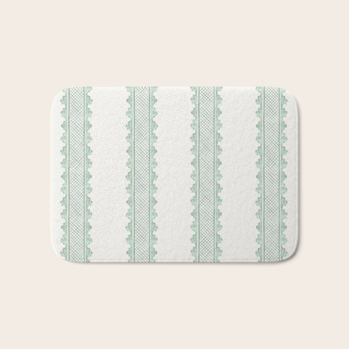 Clarabelle Stripe I Emerald Bath Mat Gallery Image 1