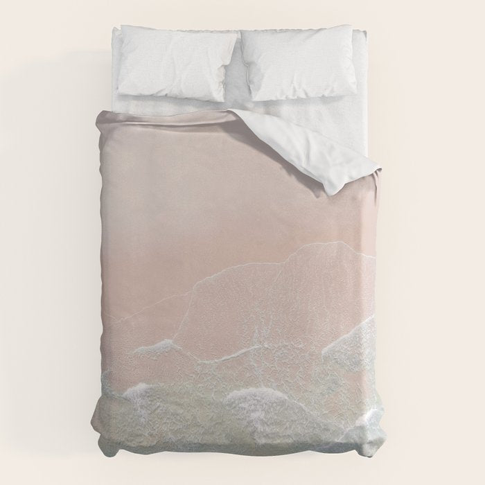 Ocean Walk II - Aerial Beach photography by Ingrid Beddoes Duvet Cover Gallery Image 1