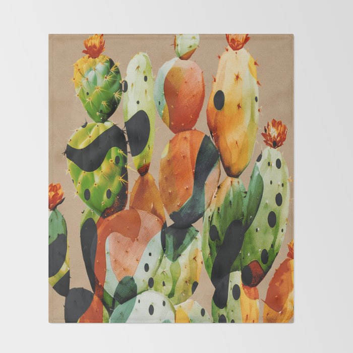 Abstract Modern Cactus 1 Throw Blanket Gallery Image 2