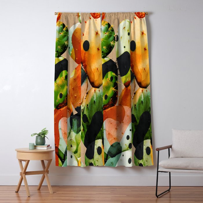 Abstract Modern Cactus 1 Window Curtain Gallery Image 5