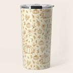 Floral Ink Pumpkin Pattern Travel Mug Gallery Image 1