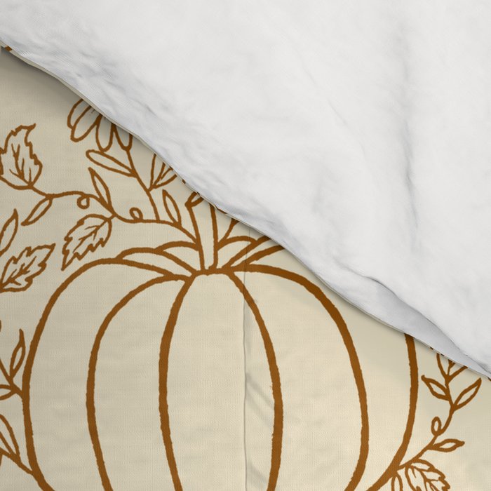 Floral Ink Pumpkin Pattern Comforter Gallery Image 4
