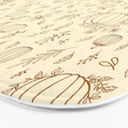 Floral Ink Pumpkin Pattern Bath Mat Gallery Image 3