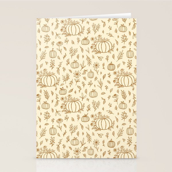 Floral Ink Pumpkin Pattern Stationery Card Gallery Image 2
