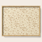 Floral Ink Pumpkin Pattern Serving Tray Gallery Image 1