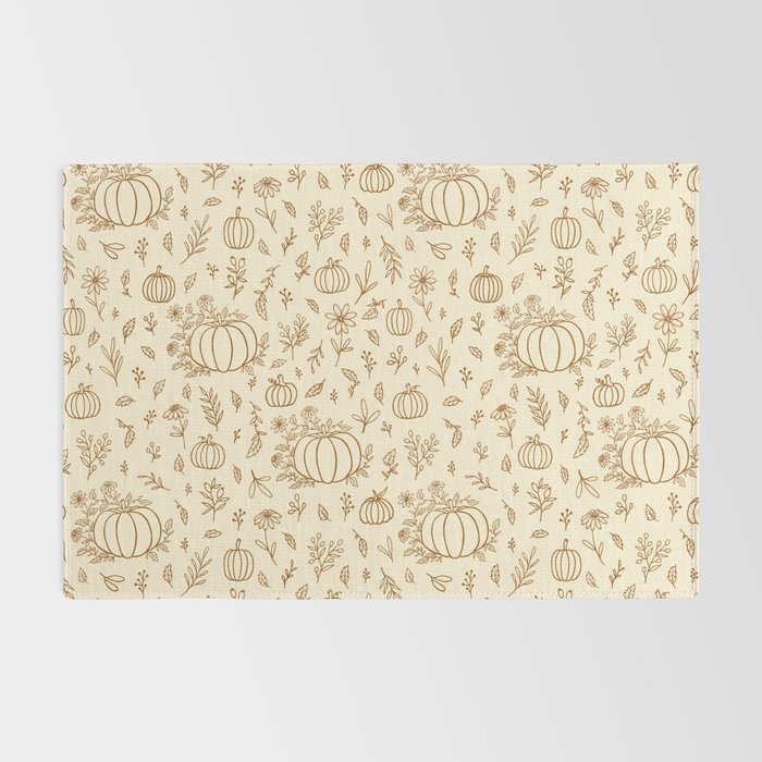 Floral Ink Pumpkin Pattern Rug Gallery Image 2